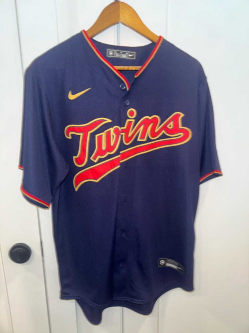 Nike Minnesota Twins Navy Script Baseball Jersey